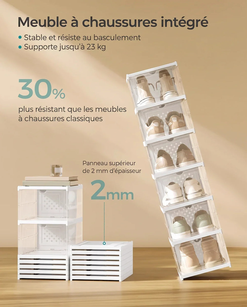 Lot de boîtes à chaussures pliables