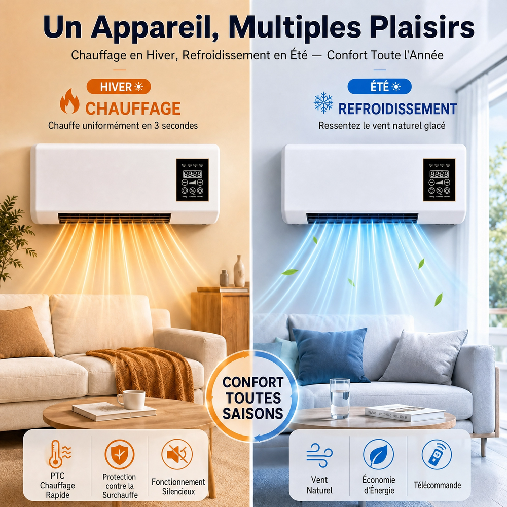 Chauffage Mural Chaud/Froid Écoénergétique