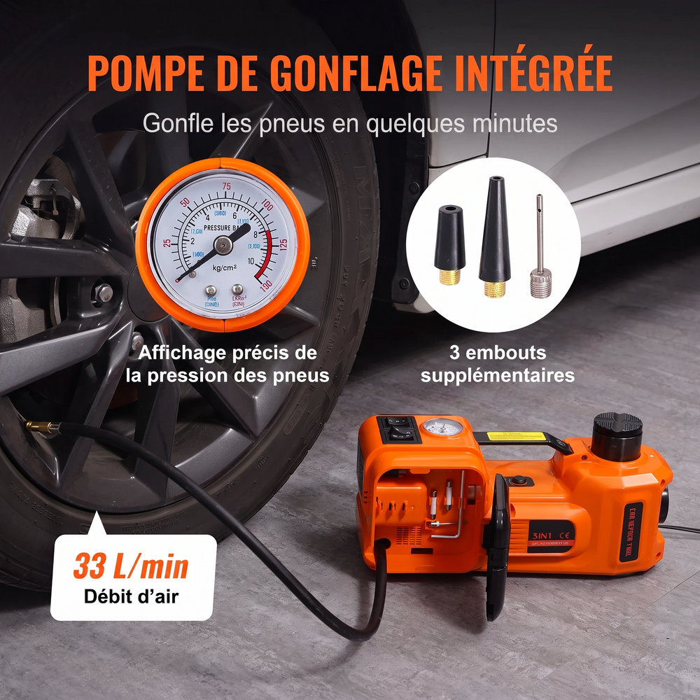 Kit de cric hydraulique électrique 5T 12V