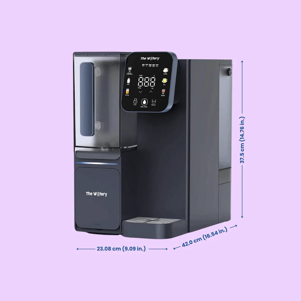 The Watery — Purificateur d'eau osmose inverse 4 étapes, eau chaude & froide instantanée, pichet 1,4 L