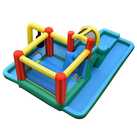 Château gonflable 3-en-1 toboggan trampoline piscine à balles