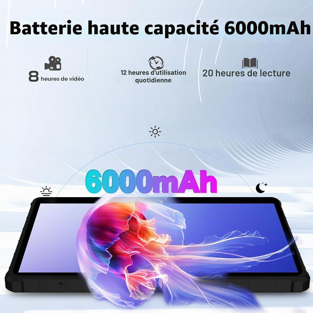PRITOM - Tablette 10,1 pouces avec clavier et souris, 16 Go + 64 Go, Android 15