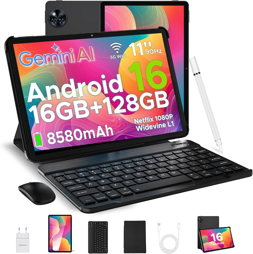 DOOGEE U11 - Tablette 11 pouces avec clavier, 16 Go + 128 Go, 8580 mAh