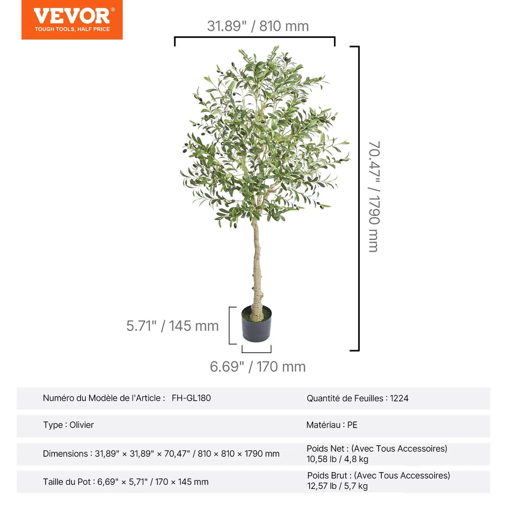 Olivier Artificiel 179 cm avec Pot 170x145 mm
