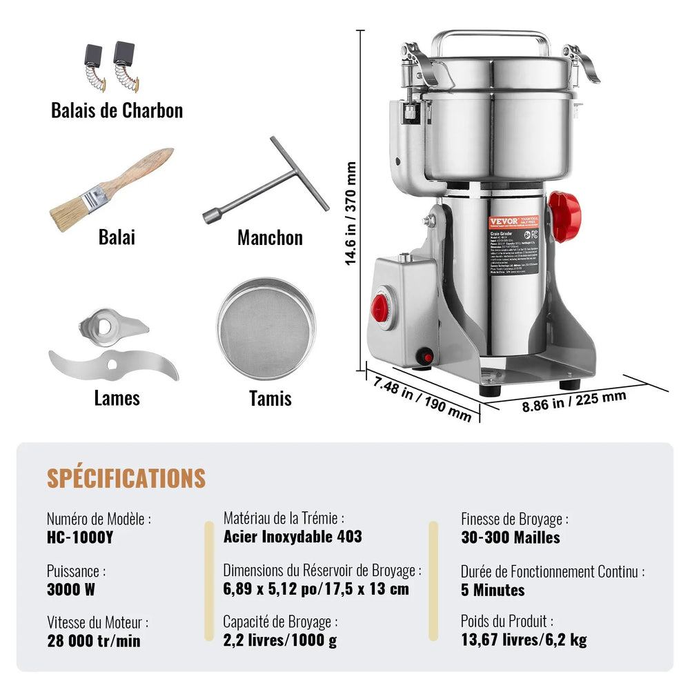 Moulin à épices Électrique 3000W