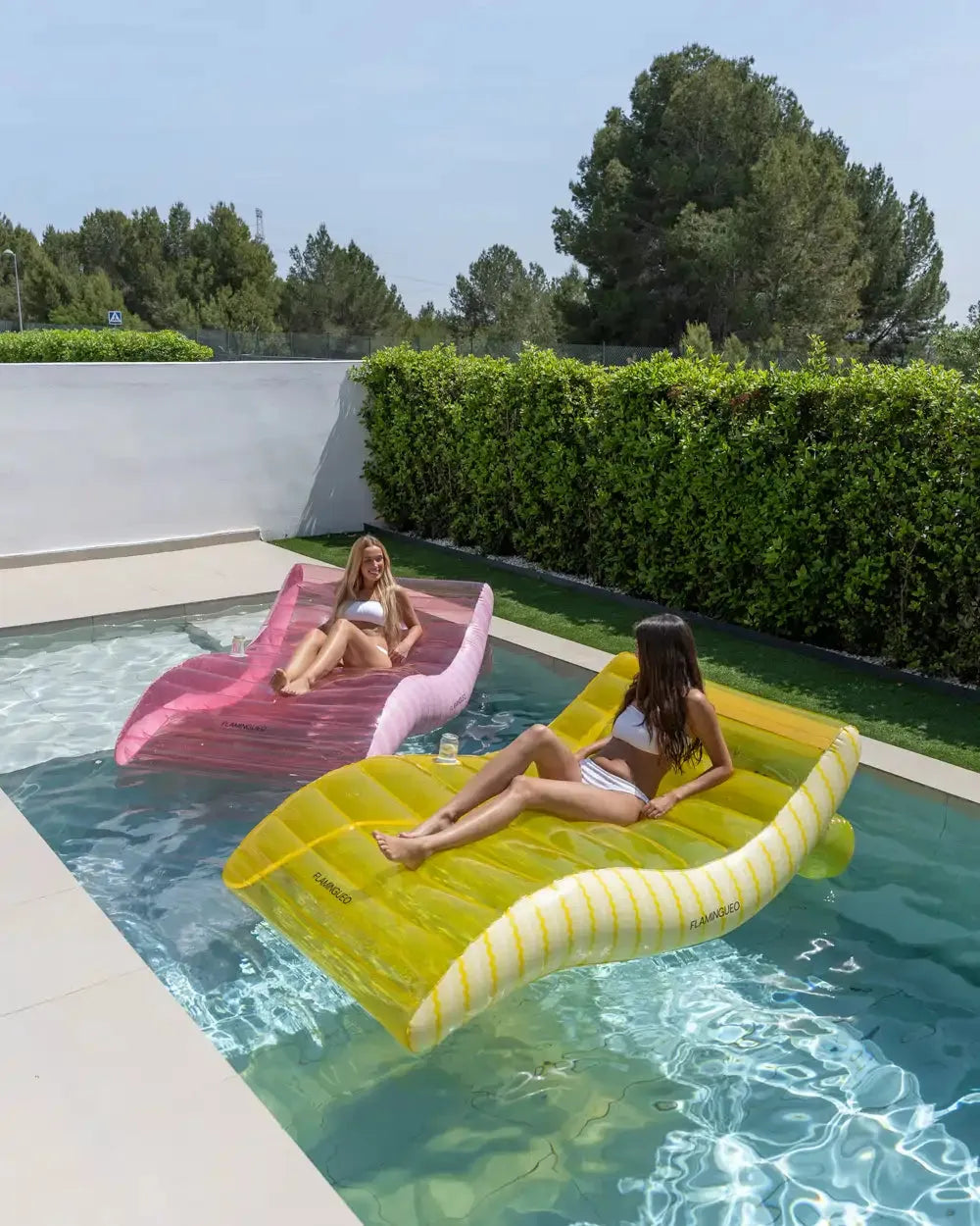 Matelas Gonflable de Piscine Extra-Large 2 Places, Porte-Boisson Intégré