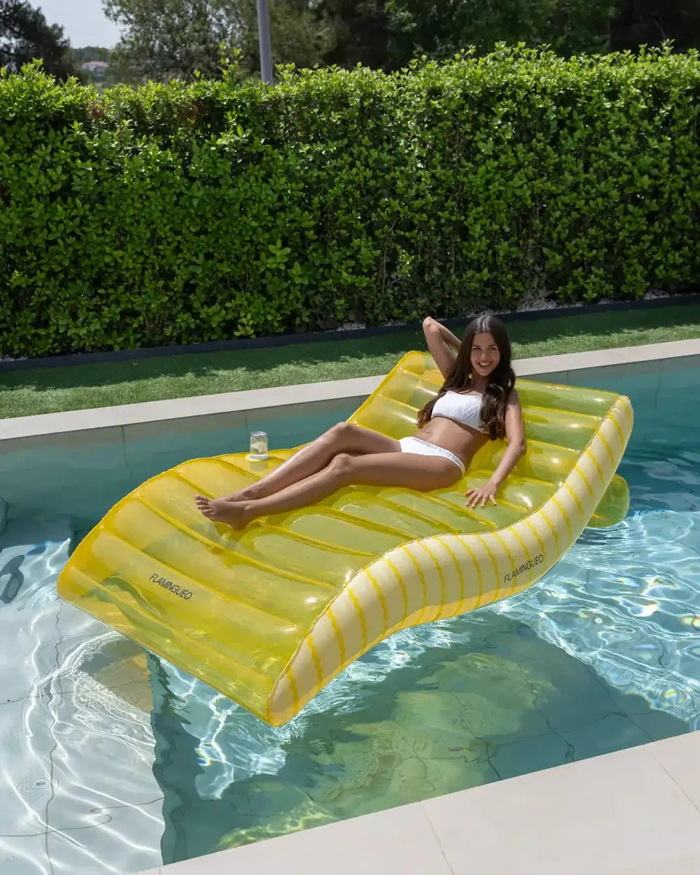 Matelas Gonflable de Piscine Extra-Large 2 Places, Porte-Boisson Intégré