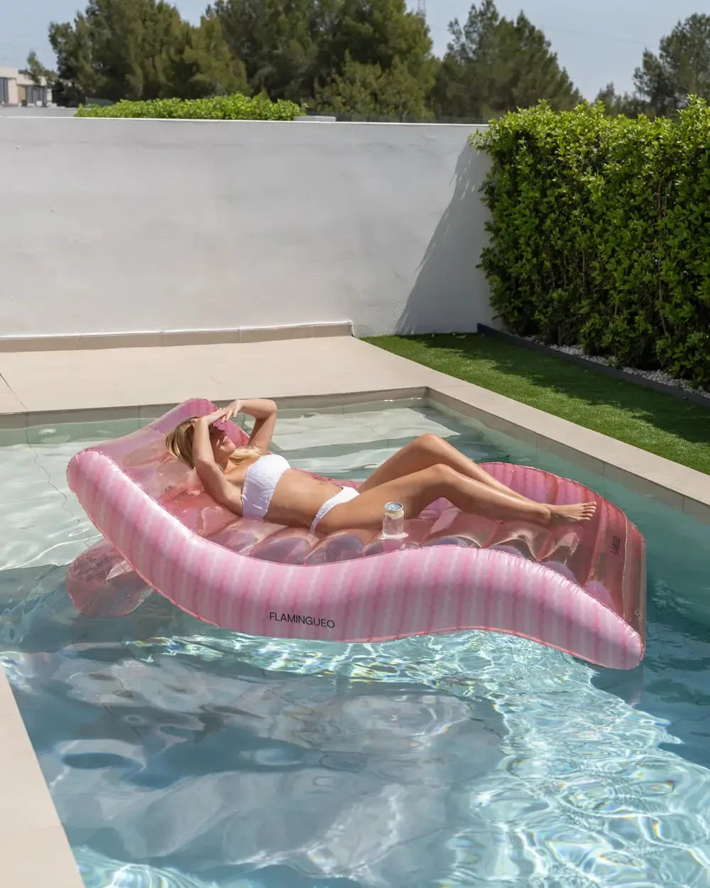 Matelas Gonflable de Piscine Extra-Large 2 Places, Porte-Boisson Intégré