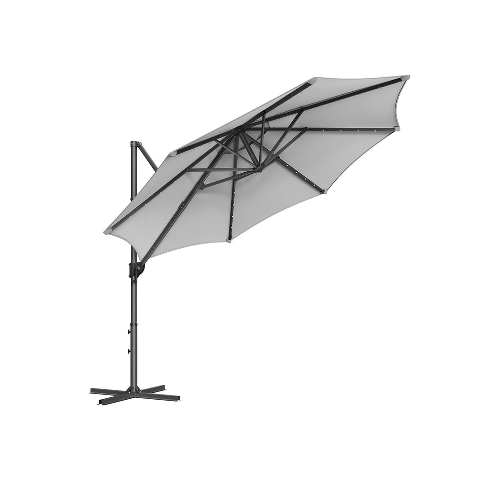 Parasol de jardin 300 cm avec 28 LED solaires