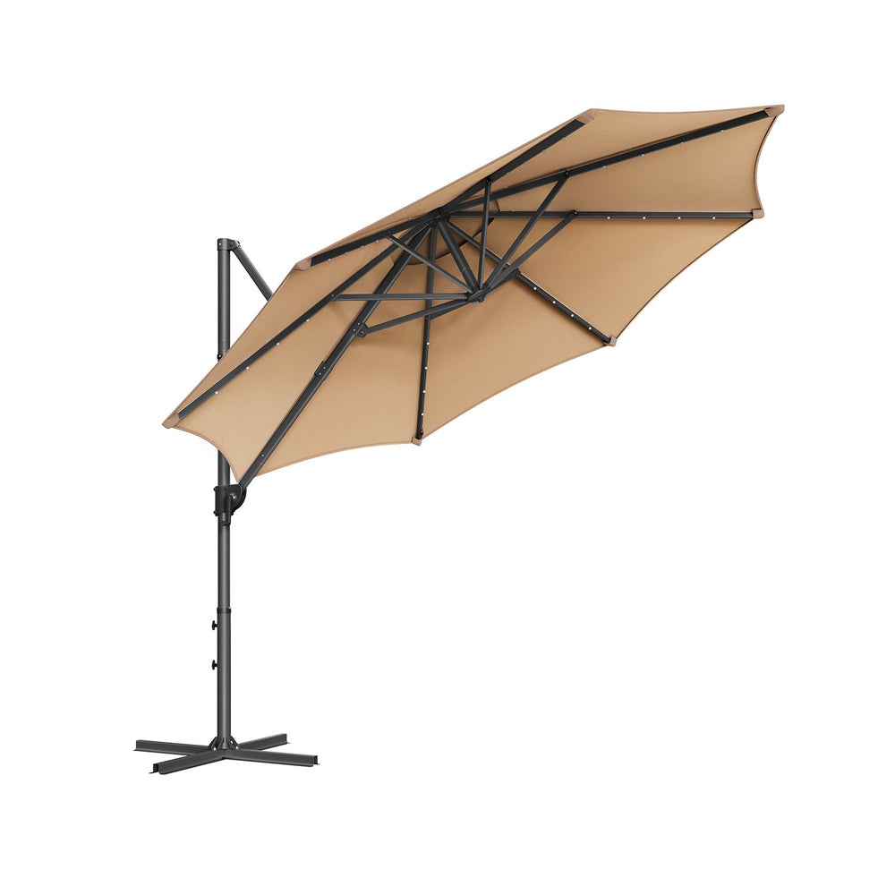 Parasol de jardin 300 cm avec 28 LED solaires