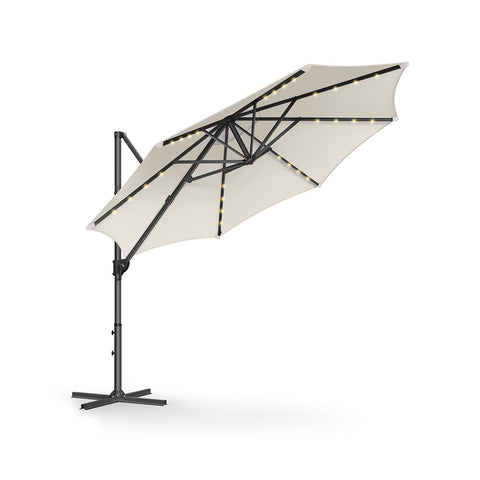 Parasol de jardin 300 cm avec 28 LED solaires