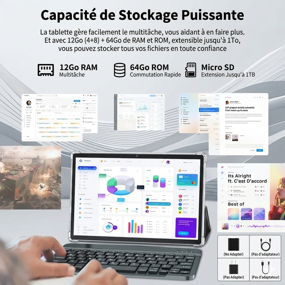 Astra Tablette 2-en-1 avec Clavier & Souris