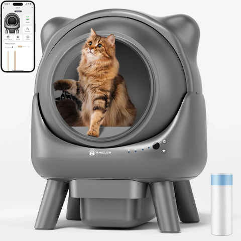 AMICURA X1 Plus - Litière autonettoyante connectée 80 L