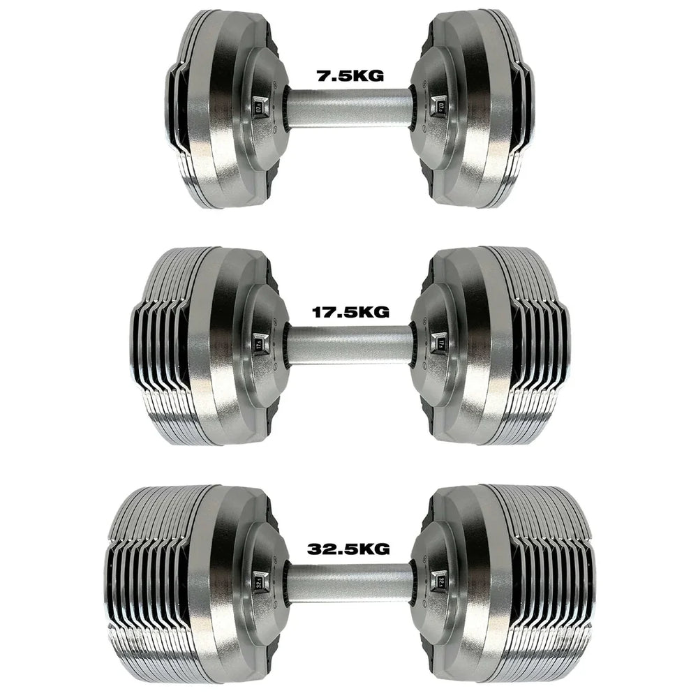 SmartBells™ Pro Haltères Réglables 41,5 kg – Chrome