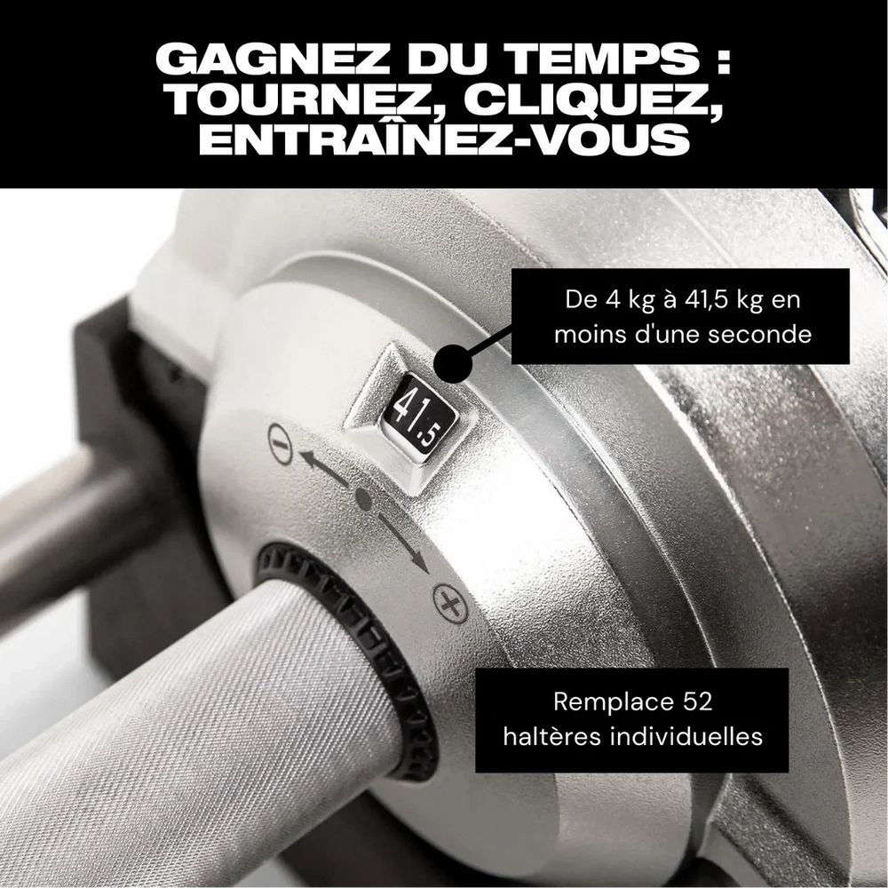 SmartBells™ Pro Haltères Réglables 41,5 kg – Chrome