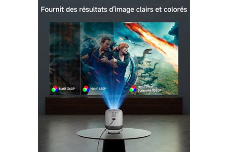 Vidéoprojecteur GENERIQUE Vidéoprojecteur 1080P Supportée – VISULAPEX U1 Lite – Projecteur Portable Mignon – 5G WiFi Bluetooth – Rotation à 360°- Home Cinéma