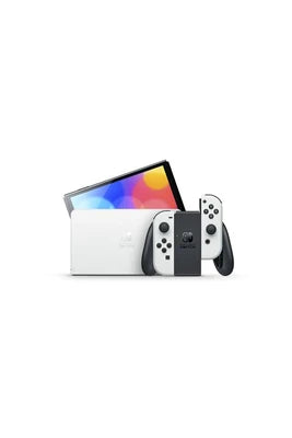 Console Nintendo Switch Nintendo Switch (modèle OLED) avec station d’accueil et manettes Joy-Con blanches