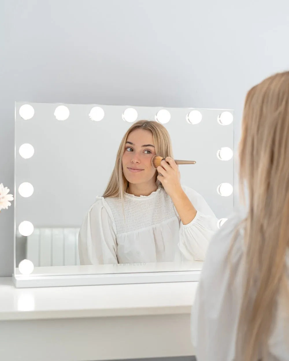 Miroir de Maquillage Lumineux — 15 Ampoules LED, 3 Tons de Lumière Ajustables, Commandes Tactiles