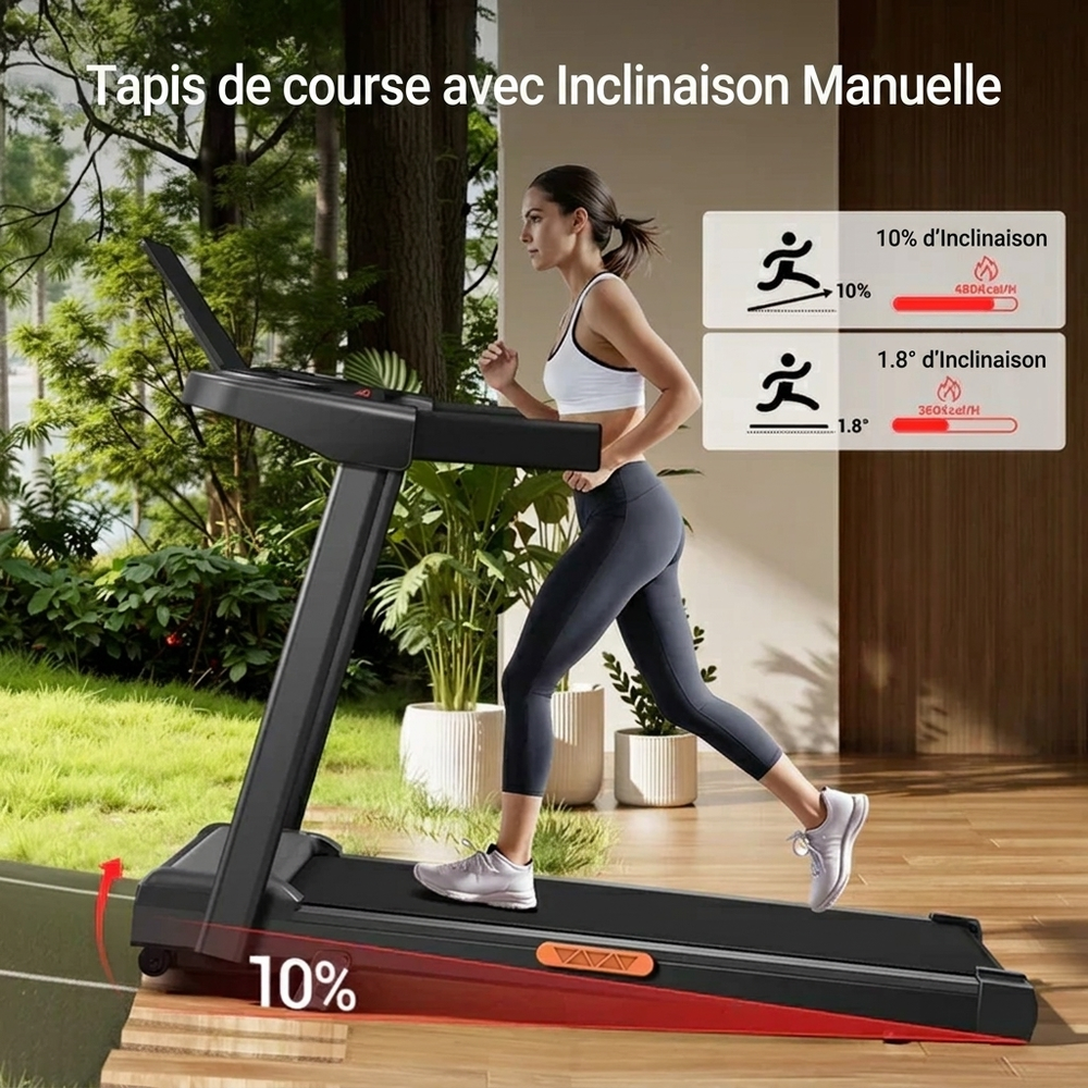 Umay SF10 Tapis de course pliable avec inclinaison de 10%/15% et vitesse maximale de 12 km/h