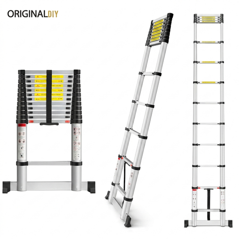 Échelle télescopique aluminium 4,4 m — charge 150 kg