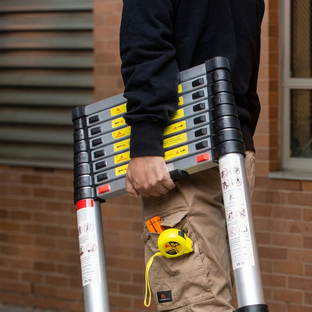 Échelle télescopique aluminium 4,4 m — charge 150 kg