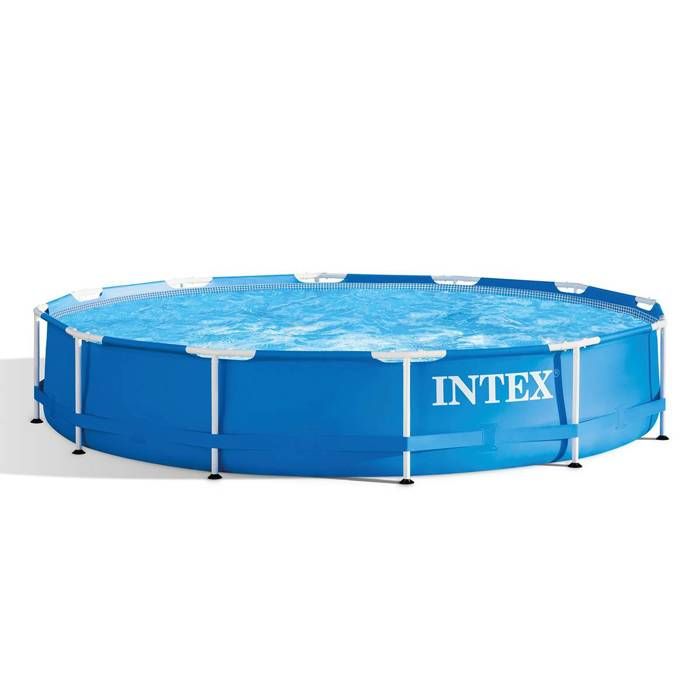 Kit Piscine hors sol tubulaire INTEX - Metal Frame - 366 x 76 cm - Ronde (Livrée avec pompe et cartouche)