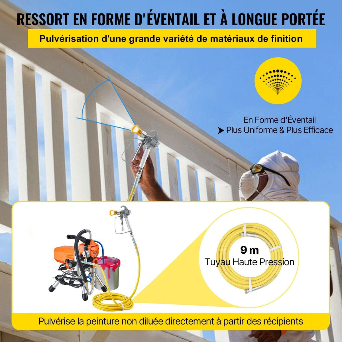 9 m de tuyau haute pression
