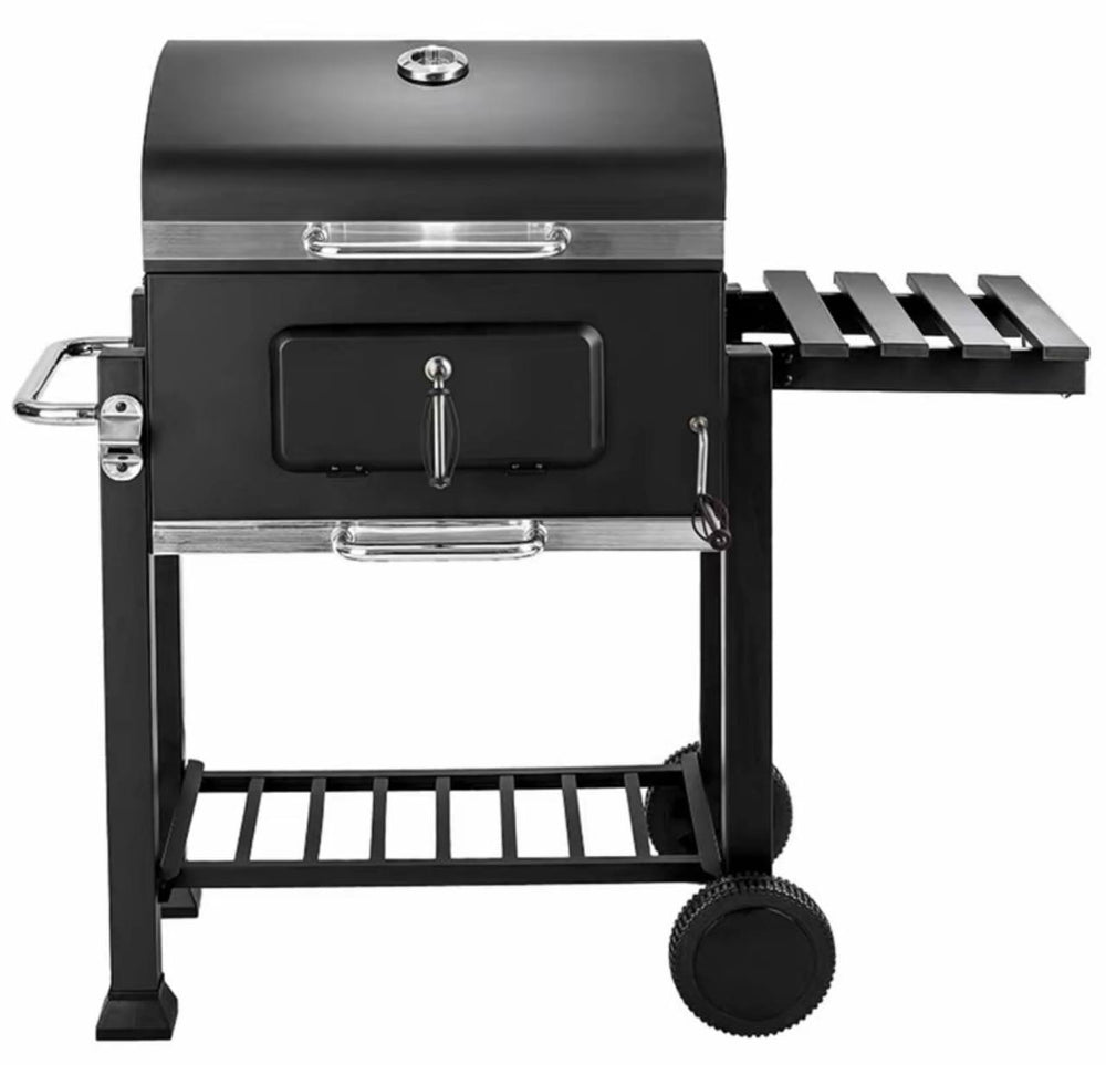 Barbecue charbon 3-en-1 — Grill, Fumoir & Rôtissoire