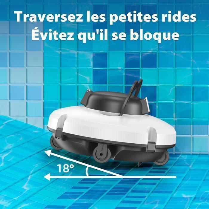 Robot piscine sans fil Redkey S100 — 130 min d'autonomie